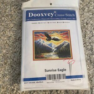 Dooxvey Sunrise Eagle 11CT Cross Stitch Kit 40x50cm New
